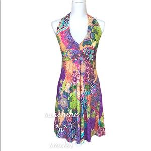 NWOT 💖 Christina Love 💖 Multi-Color Floral Halter Summer Beach Vacation Dress